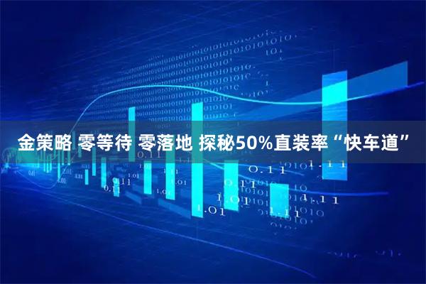 金策略 零等待 零落地 探秘50%直装率“快车道”