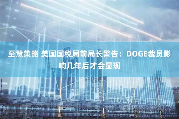 至慧策略 美国国税局前局长警告：DOGE裁员影响几年后才会显现
